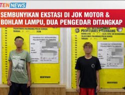 Sembunyikan Ekstasi di Jok Motor dan Bohlam Lampu, Dua Pengedar Ditangkap di Palembang
