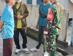 Babinsa 1 Ilir Koramil 418-05/Lemabang Ajak Warga Jaga Kebersihan Lingkungan untuk Cegah Banjir