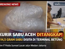 Kurir  Sabu Aceh Ditangkap ! 614,5 Gram Sabu Diamankan Di terminal Betung Tim IT Polda Sumsel Lajak Jalur Medan -Jakarta