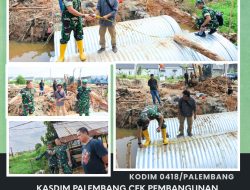 Kasdim Palembang Cek Pembangunan Jembatan Armco Di Kecamatan Sako