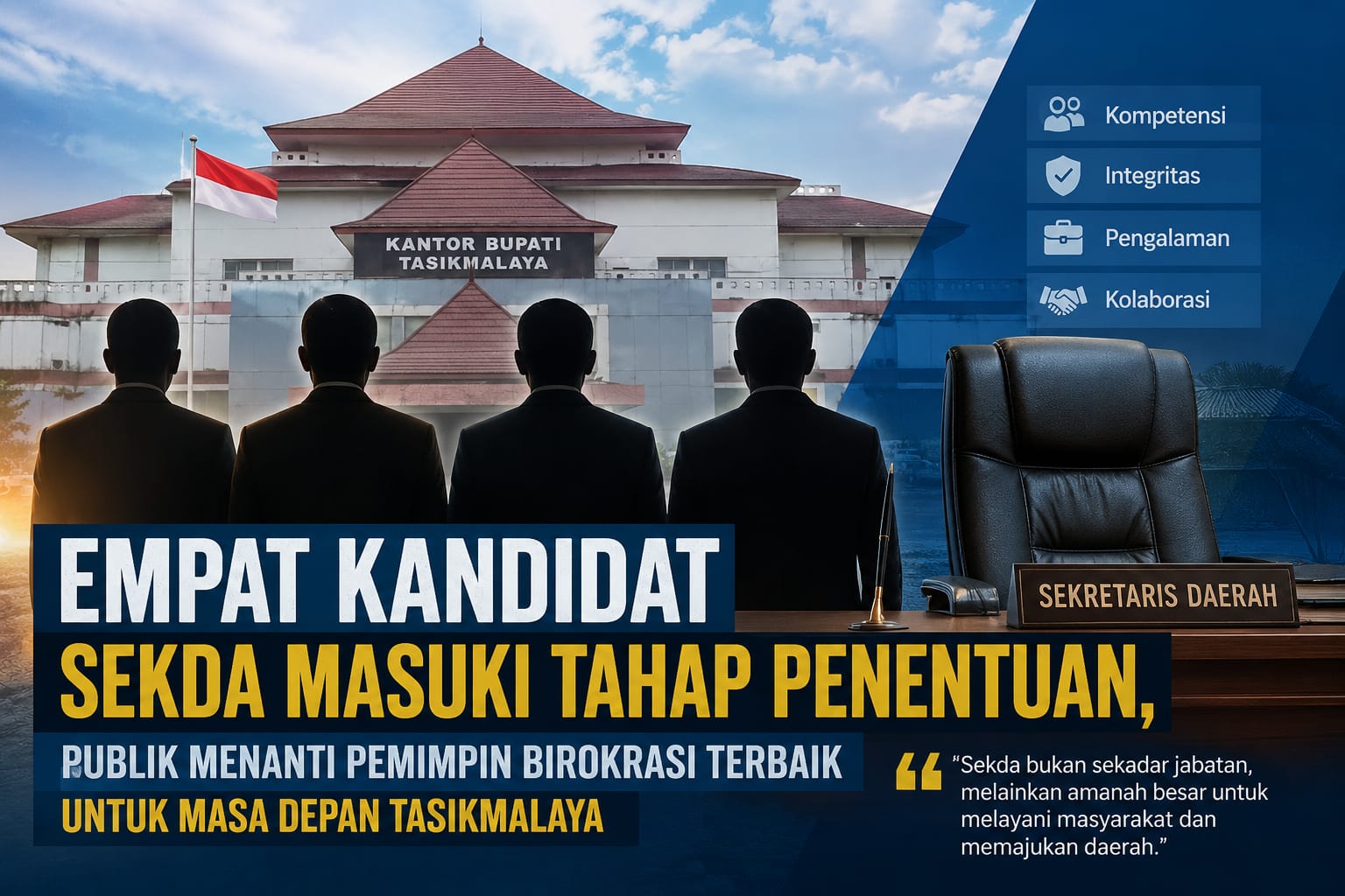 Empat Kandidat Sekda Masuki Tahap Penentuan, Publik Menanti Pemimpin Birokrasi Terbaik untuk Masa Depan Tasikmalaya 1