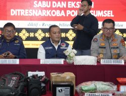Polda Sumsel dan Bea Cukai Bongkar Jaringan Narkoba Tambang, Sita 11.443 Ekstasi dan 1,3 Kg Sabu