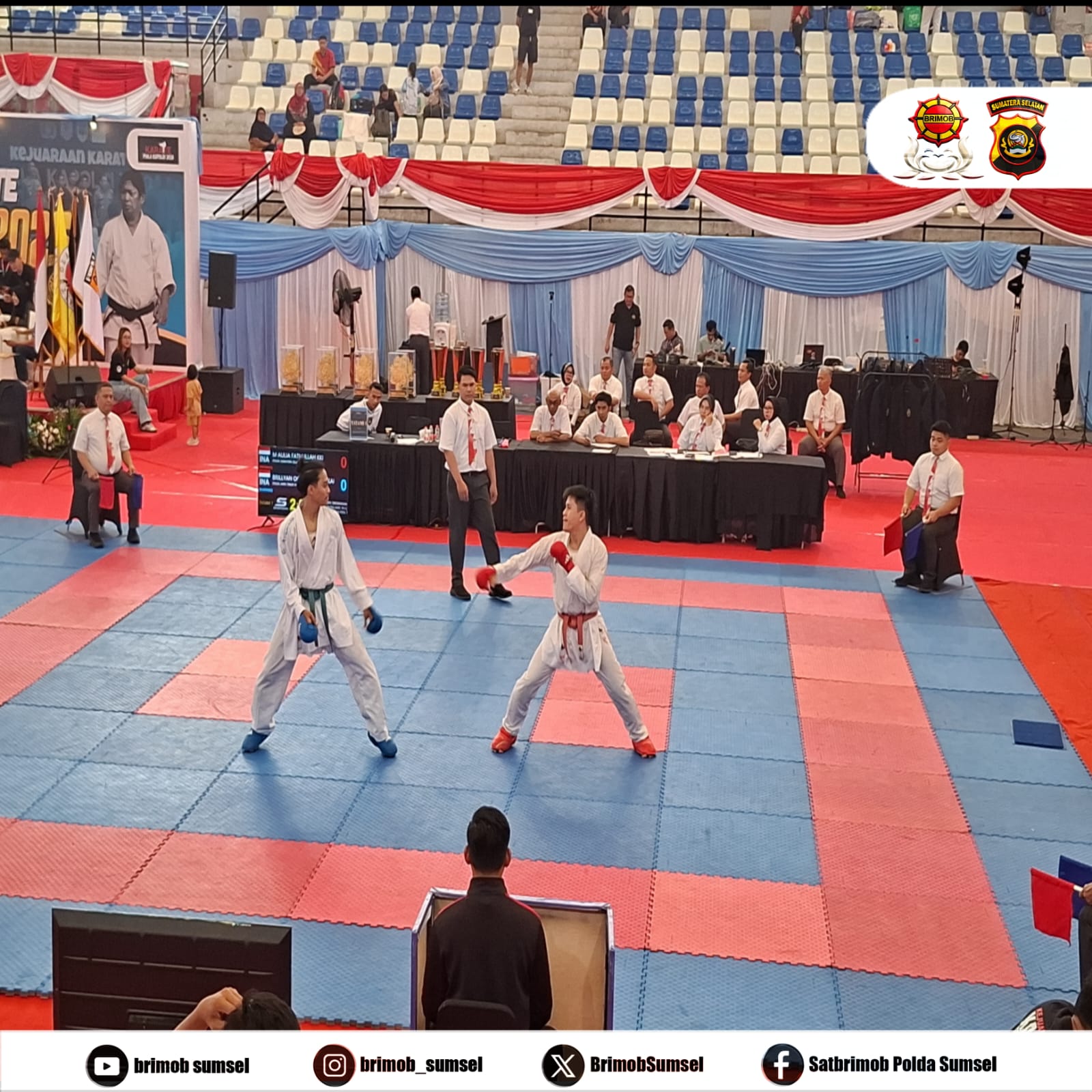 Tim Karate Polda Sumsel Tembus Peringkat 8 Nasional di Ajang Piala Kapolri 1