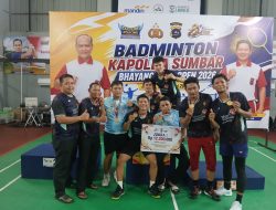 Tim Badminton Polda Sumsel Raih Juara 1 Kapolda Sumbar Open 2026