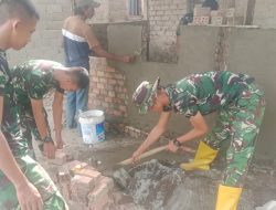 Dari Rumah Rapuh Menuju Hunian Layak, RTLH Bapak Fernando Terus Berprogres di Hari Keempat TMMD ke-129 Kodim 0418/Palembang