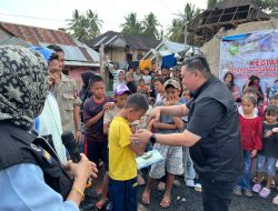“Semakin Dekat Semakin Hangat”,M.Oktafiansyah Hibur Anak Korban Kebakaran di Lintang Kanan Empat Lawang