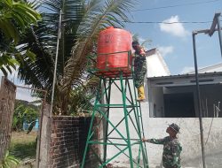 Satgas TMMD Ke-129 Kodim 0418/Palembang Wujudkan Harapan Air Bersih Melalui Pemasangan Tandon Sumur Bor