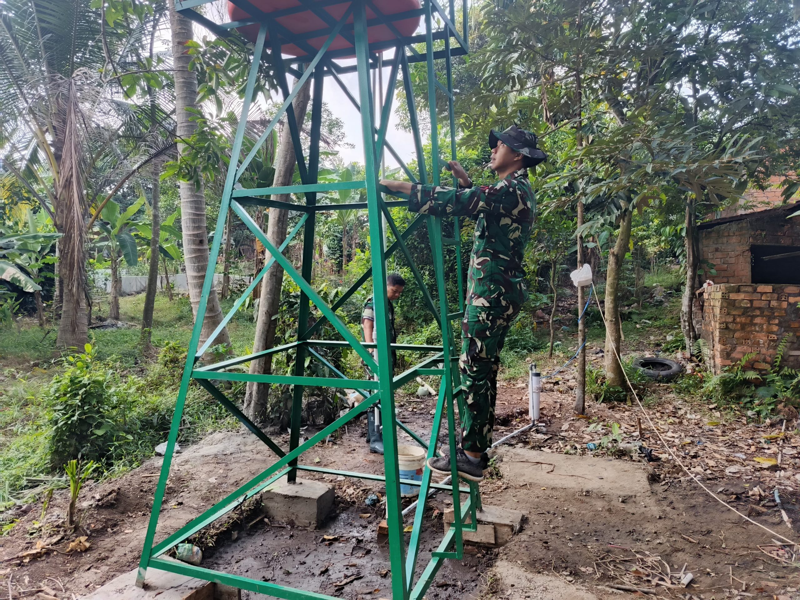Hari Ke-23 TMMD Ke-129, Satgas Kodim 0418/Palembang Optimalkan Penyelesaian Sumur Bor 1