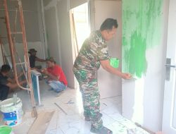 Pengecatan RTLH Ibu Sriyanti Dikebut, Satgas TMMD Wujudkan Rumah Layak Huni untuk Warga