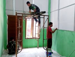 Memasuki Hari Ke-24 Tahap Finishing, Satgas TMMD ke-129 Percepat Penyelesaian RTLH Ibu Sriyanti