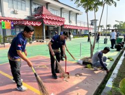 Semarak HUT Ke-81 RI, Lapas Kelas I Palembang Gelar Aksi Bersih-Bersih Lingkungan