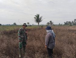 Babinsa Sungai Selincah Koramil 418-05/Lemabang  Imbau Warga Tidak Membakar Lahan di Musim Kemarau