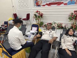 Semarak HUT Ke-81 RI, Pegawai Rutan Palembang Ikuti Donor Darah dan Pemeriksaan Kesehatan di LPKA Palembang