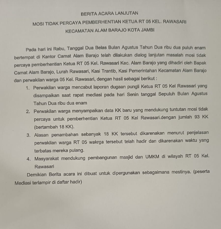 Warga RT 05 Rawa Sari Ancam Demo Saat Peletakan Batu Pertama Masjid, Tuntut Evaluasi Ketua RT 2