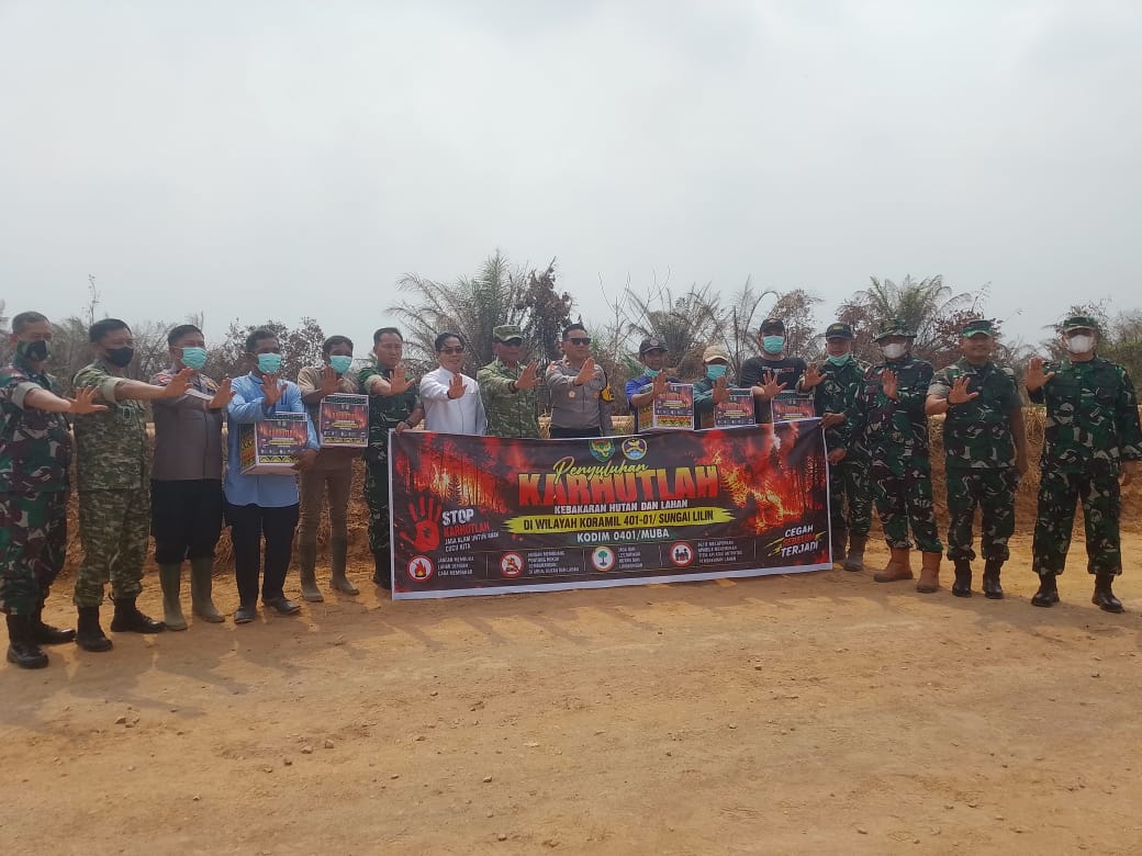 Tim Penyuluhan Karhutla Mabes TNI Tinjau Titik Api di Babat Supat 1
