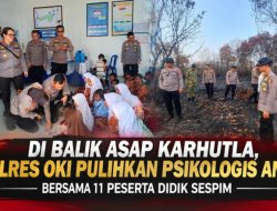 Di Balik Asap Karhutla, Polres OKI Pulihkan Psikologis Anak Bersama 11 Peserta Didik Sespim