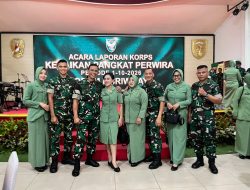 Dandim Palembang dan Ketua Persit Hadiri Korps Raport Perwira di Gedung Sudirman