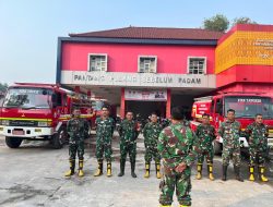 Satgas Karhutla Kodim 0418 Palembang Apel Pagi dan Ganti Shift di Posko Kertapati