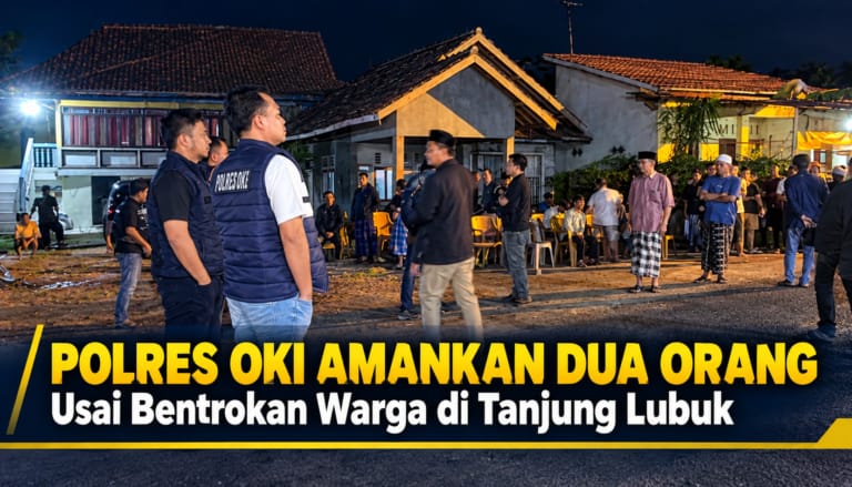 Polres OKI Amankan Dua Orang Usai Bentrokan Warga di Tanjung Lubuk 1