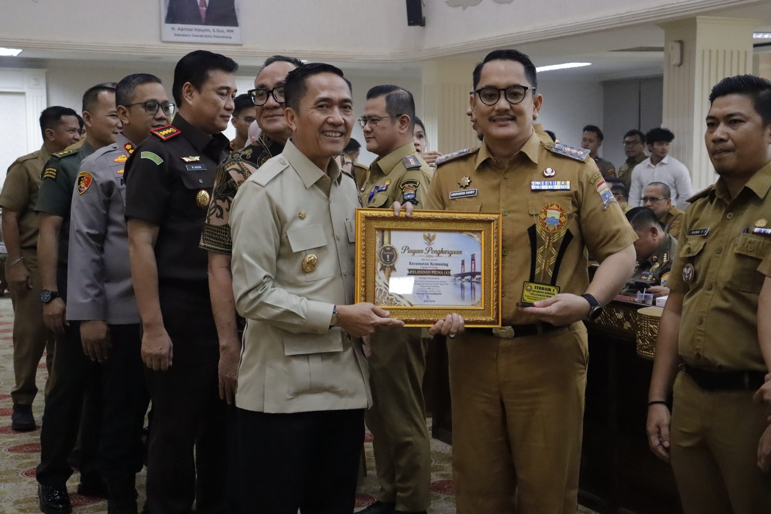 Camat Kemuning Raih Juara 1 Penilaian Pelayanan Publik Kota Palembang Tahun 2026, Predikat Pelayanan Prima (A) 1